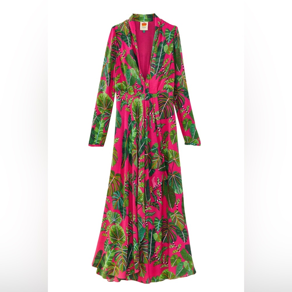 FARM Rio - Pink Leaves Maxi Dress - Medium